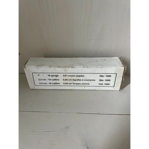 BNIB 1 Box 1000 1 inch 18 Gauge 1/4 inch Crown Staples for Nailer